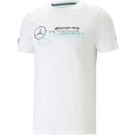 Miesten Valkoiset Koon S Lyhythihaiset Puma Formula 1 Mercedes AMG Petronas Kestävän muodin Logo-t-paidat alennuksella 