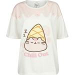 Pusheen - Anime T-paita - Chill Out - S- XXL - varten Naiset - Valkoinen-pinkki