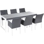 Puutarhapöytäryhmä - pöytä lasitasolla 200 cm ja 6 tuolia BACOLI