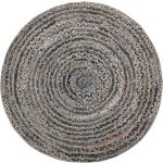 Pyöreä matto letitetty beige-sininen 120cm MASLAK