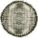 Pyöreä matto tupsuilla tummanvihreä-kerma 120cm KAHTA