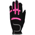 QHP Children's Riding Gloves Multi Colour Black/Pink (Junior 3)