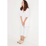 Naisten Valkoiset Casual-tyyliset Plus-koon housut 