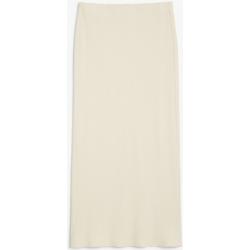 Ribbed tight maxi pencil skirt - Beige