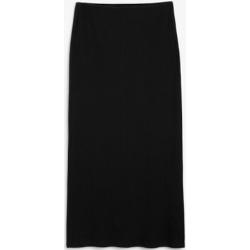 Ribbed tight maxi pencil skirt - Black