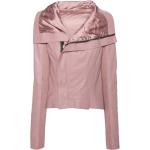 Naisten Vaaleanpunaiset Rock-tyyliset Lampaannahkaiset Koon XL Pitkähihaiset RICK OWENS Poolokaulukselliset Biker-takit 