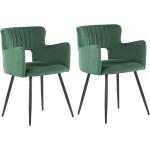 Tummanvihreät Modernit Metalliset Käsinojalliset Beliani Ruokapöydän tuolit 2 kpl 