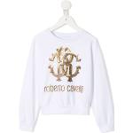 Roberto Cavalli Junior Leopard logo print sweatshirt - White
