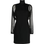Rochas bouclé sheer-sleeves dress - Black
