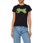 Rock Off Women's Ghost Green Grey Keyline Logo Slim Fit Short Sleeve T-Shirt, Black, Size 14 (Manufacturer Size:X-Large)