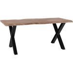 Ruokapöytä 180 x 90 cm ruskea/musta BROOKE