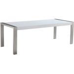 Ruokapöytä 220x90 cm korkeakiiltoinen valkoinen ARCTIC I