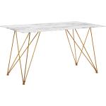 Ruokapöytä kultainen/marmori 140x80cm KENTON