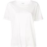 Naisten Valkoiset Casual-tyyliset Lyhythihaiset Saint Laurent Paris O -kaula-aukkoiset Loose fit -t-paidat 