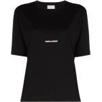 Naisten Mustat Lyhythihaiset Saint Laurent Paris O -kaula-aukkoiset Logo-t-paidat 