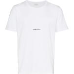 Miesten Valkoiset Lyhythihaiset Saint Laurent Paris O -kaula-aukkoiset Logo-t-paidat 