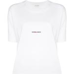Naisten Valkoiset Lyhythihaiset Saint Laurent Paris O -kaula-aukkoiset Logo-t-paidat 