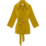 Naisten Sinapinkeltaiset Klassiset Viskoosiset Koon M Pitkähihaiset Hupulliset Saint Laurent Paris Hupulliset takit 