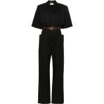 Saint Laurent short-sleeve cotton jumpsuit - Black