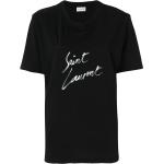Naisten Mustat Saint Laurent Paris O -kaula-aukkoiset Logo-t-paidat 