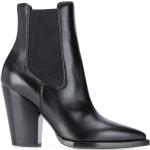 Naisten Mustat Koon 41 Teräväkärkiset Slip on -malliset Saint Laurent Paris Tolppakorko Nahkachelsea-bootsit 