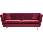 3-istuttava samettinen punainen sohva FREDERICA