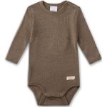 Sanetta - Kid's Wool Body L/S - Merinovilla-alusvaatteet Koko 92/98 - ruskea