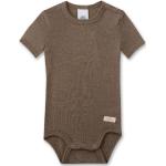 Sanetta - Kid's Wool Body S/S - Merinovilla-alusvaatteet Koko 68/74 - ruskea