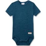 Sanetta - Kid's Wool Body S/S - Merinovilla-alusvaatteet Koko 68/74 - sininen