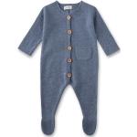 Sanetta - Newborn Unisex Overall Knitted - Haalarit Koko 68/74 - sininen/harmaa