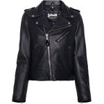 Schott zip-up leather biker jacket - Blue