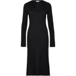 Sherry Flared Knit Dress Dresses Knitted Dresses Black NORR
