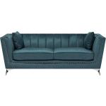 Siniset Retro-tyyliset Puiset Pehmustetut Beliani 3 hengen 3-istuttavat sohvat 