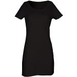 Skinni Fit Ladies/Womens Scoop Neck T-Shirt Dress (S) (Black)