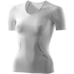 Skins Damen Sporttop A400 Womens Short Sleeve V-Neck, weiß, XS, B41005017XSH