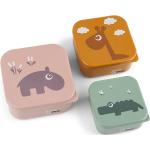 Snack Box Set 3 Pcs Deer Friends Home Meal Time Lunch Boxes Pink D By Deer