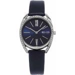 SO & CO New York Women's Quartz Watch with Black Dial Analogue Display and Blue Leather Strap 5097.2