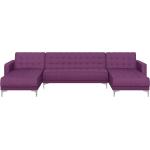 Sohva u-muotoinen kankainen violetti ABERDEEN