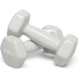Spri Dumbbell Vinyl 1,8Kg/4Lb Pair Sport Sports Equipment Workout Equipment Gym Weights White Spri