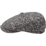 Stetson Hatteras Donegal Schirmmütze Flatcap Ballonmütze Tweedcap für Damen Herren Wintercap mit Schirm, Futter Herbst Winter (56 cm - schwarz)
