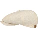 Stetson Hatteras Flat Cap, Linen, Women's / Men's Hat With Cotton Lining, Flat Cap With Sun Protection UV 40+ - Peaked Cap Spring/summer, Balloon Hat (Hatteras Linen) - beige, size: 58