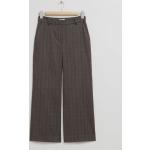 Straight Wool Blend Trousers - Grey