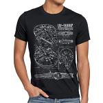 Miesten Mustat Koon M Star Wars Millennium Falcon Printti-t-paidat 