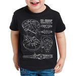 Poikien Mustat Koon 116 Star Wars Millennium Falcon Printti-t-paidat verkkokaupasta Amazon 