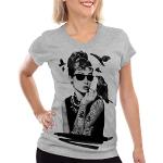 style3 Audrey Tattoo Damen T-Shirt Hollywood Film Hepburn Star, Farbe:Grau meliert, Größe:M