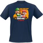 Miesten Siniset Puuvillaiset Koon M Lyhythihaiset Super Mario Bros. Mario O -kaula-aukkoiset Lyhythihaiset t-paidat 