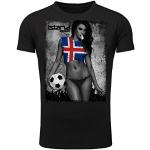 Legendary Items Herren T-Shirt EM 2016 Sexy Girl Frau Fußball Europameisterschaft Vintage Island Iceland schwarz L