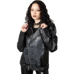 Naisten Mustat Rock-tyyliset Tekokuituiset Koon XL Vuoratut Plus-koon takit 