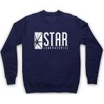 The Flash Star Laboratories Erwachsenen Sweatshirt, Ultramarinblau, Small