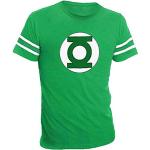Green Lantern Logo With Striped Sleeves grün Erwachsene T-Shirt (XX-Large)